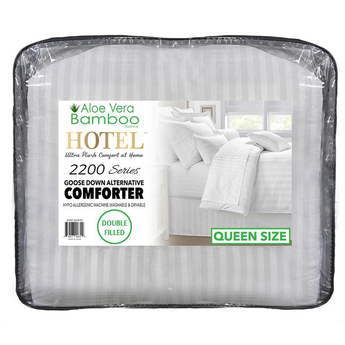 Aloe Vera Bamboo Ultra Plush Hotel Comforter - WHITE