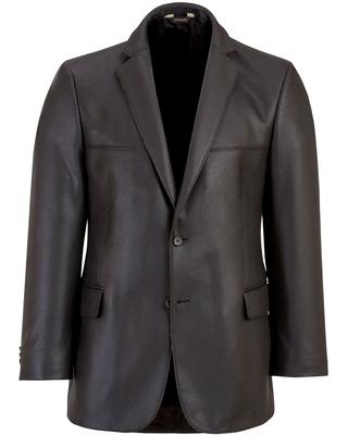 COSANI BLACK PEBBLED VEGAN LEATHER BLAZER