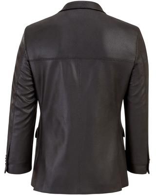 COSANI BLACK PEBBLED VEGAN LEATHER BLAZER