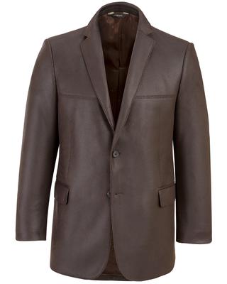 COSANI CHOCOLATE PEBBLED VEGAN LEATHER BLAZER