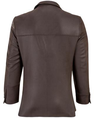 COSANI CHOCOLATE PEBBLED VEGAN LEATHER BLAZER