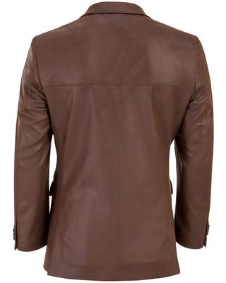 GIORGIO COSANI COGNAC VEGAN PEBBLED LEATHER BLAZER