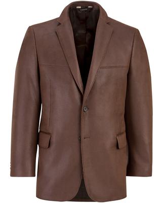 GIORGIO COSANI COGNAC VEGAN PEBBLED LEATHER BLAZER