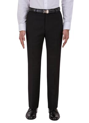 GEORGE AUSTIN BLACK WOOL & CASHMERE MODERN FIT DRESS PANT
