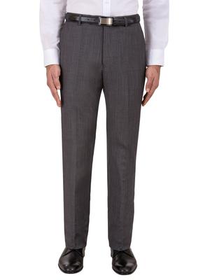 GEORGE AUSTIN CHARCOAL WOOL & CASHMERE SHARKSKIN MODERN FIT DRESS PANT