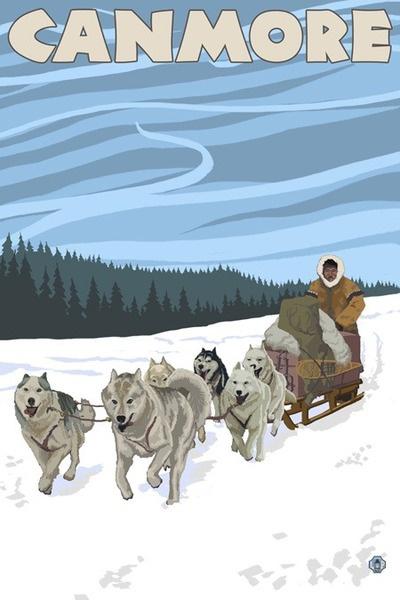 Canmore, Alberta, Canada - Dogsled - LP Original Poster