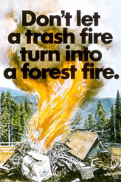 Smokey Bear - Don't Let Trash Fires - Vintage Poster