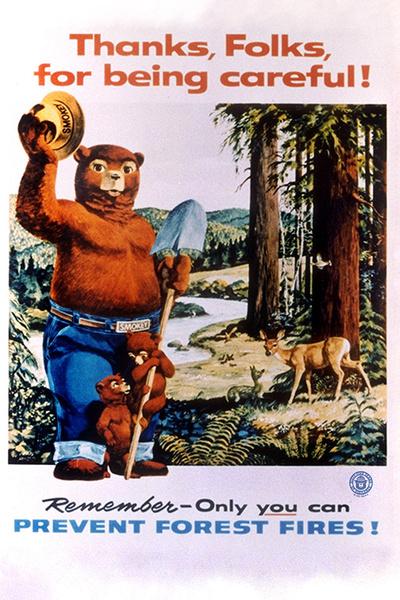 Smokey Bear - Thanks Folks - Vintage Poster