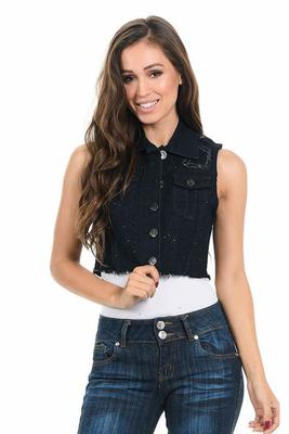 M.Michel Women's Denim Vest (Sizing: S-XL) Style 843B