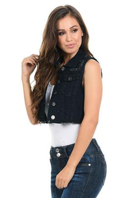 M.Michel Women's Denim Vest (Sizing: S-XL) Style 843B