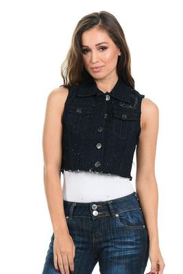 M.Michel Women's Denim Vest (Sizing: S-XL) Style 843B