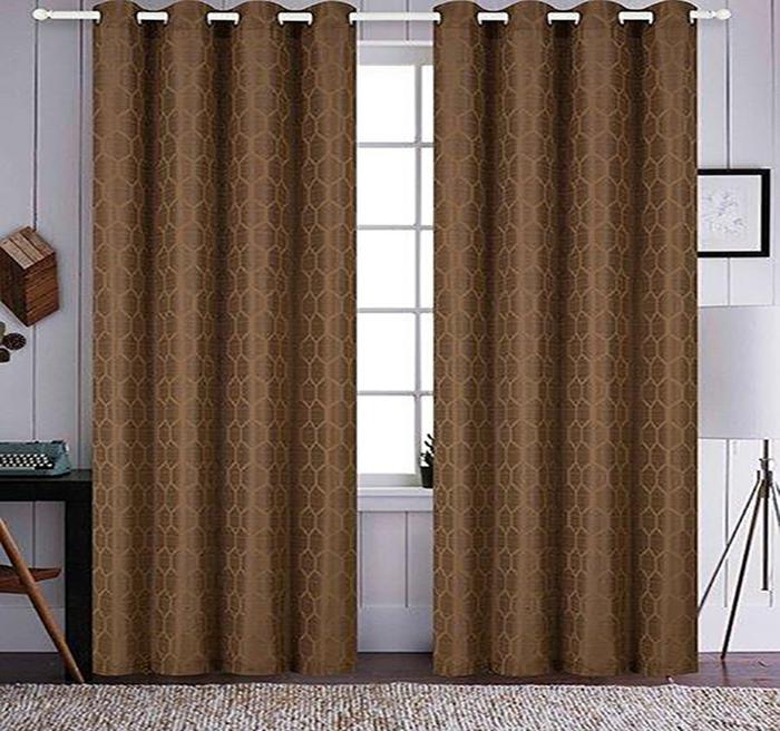 Regal Comfort® Jacquard Blackout Curtain Panels With Grommet Top "Brown"