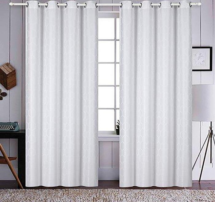 Regal Comfort® Jacquard Blackout Curtain Panels With Grommet Top "Beige"