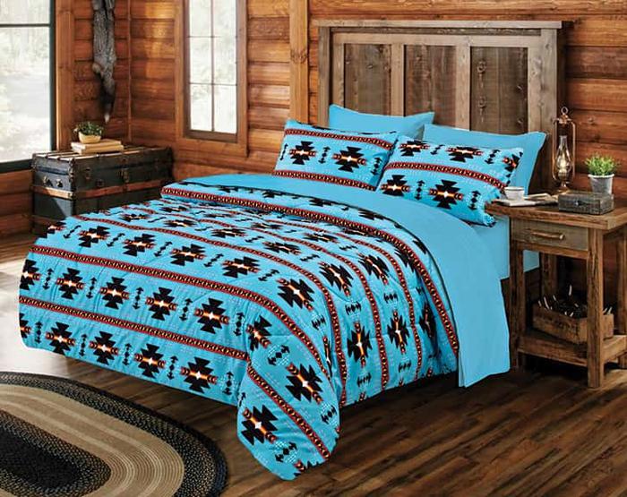 Virah Bella® 7 Pc. Comforter Set "Native Turquoise" F/Q