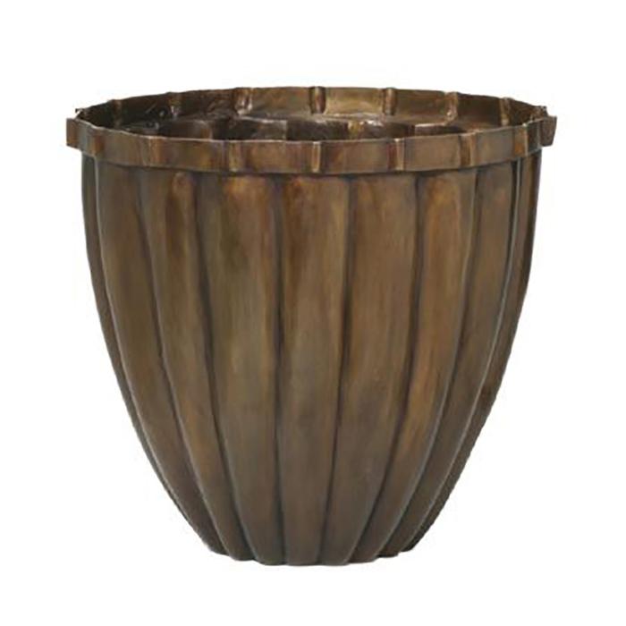 Brass Pillow Planter with Bronze Patinated Finish