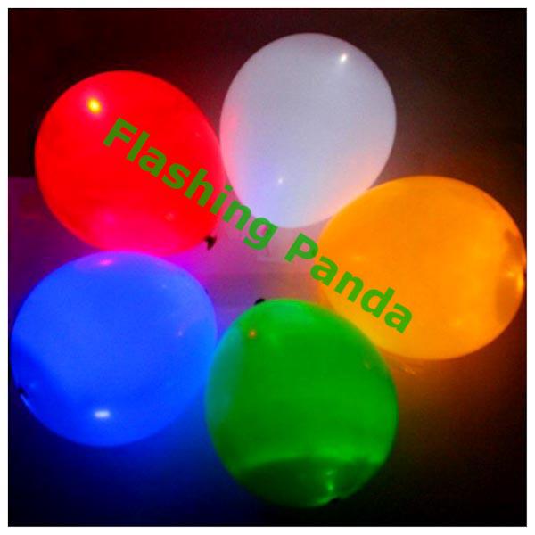 Flashing LED Light-Up Balloons, Pack of 5, Assorted Solid Colors