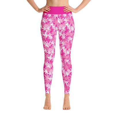 Pink Camo Weed - Yoga Leggings