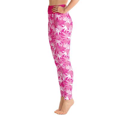 Pink Camo Weed - Yoga Leggings