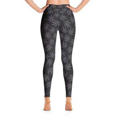 Grey Falling Leaves - Yoga Leggings