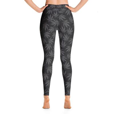 Grey Falling Leaves - Yoga Leggings