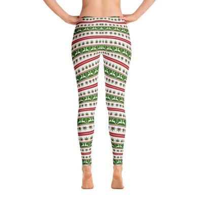 Cannabis Pattern Ugly Sweater Leggings