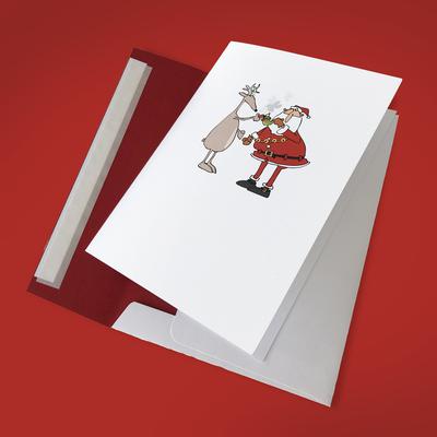 Santa Smokes 5 x 7 Holiday Card