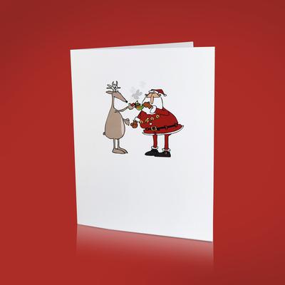 Santa Smokes 5 x 7 Holiday Card