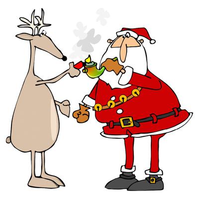 Santa Smokes 5 x 7 Holiday Card