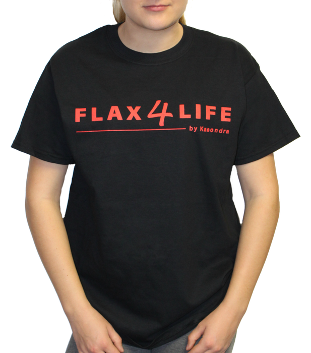 FLAX4LIFE T-SHIRT-BLACK UNISEX