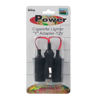 CIGARETTE LIGHTER "Y" ADAPTER WITH (2) 12V SOCKETS