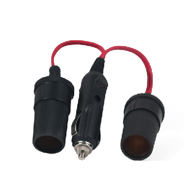 CIGARETTE LIGHTER "Y" ADAPTER WITH (2) 12V SOCKETS