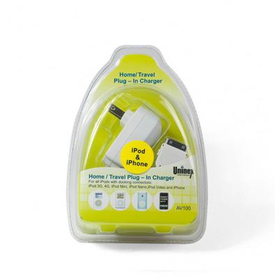 HOME/TRAVEL PLUG-IN CHARGER FOR IPOD & IPHONE (WHITE COLOR)