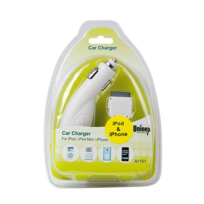 CAR CHARGER FOR IPOD/IPOD MINI (WHITE COLOR)