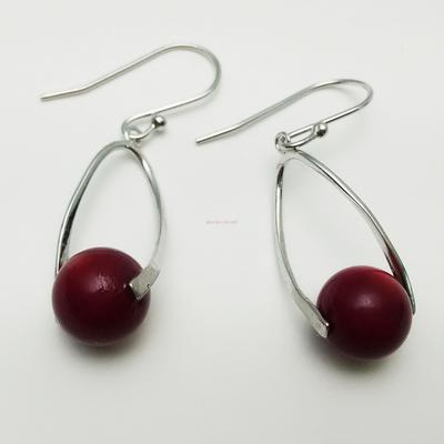 sterling silver coral earring,E11476-C