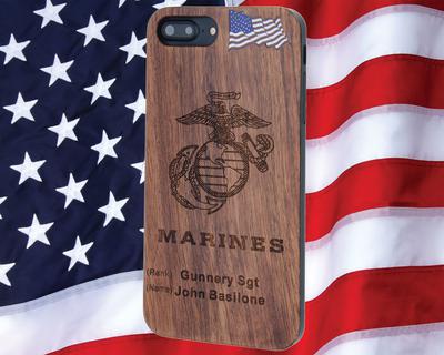 U.S. MARINES PHONE CASE PERSONALIZED WITH RANK / NAME FOR IPHONE AND GALAXY