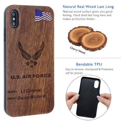 US AIR FORCE PHONE CASE PERSONALIZED WITH RANK / NAME FOR IPHONE AND GALAXYn