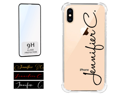 SIGNATURE NAME CLEAR PHONE CASE OFFERS SCREEN PROTECTOR