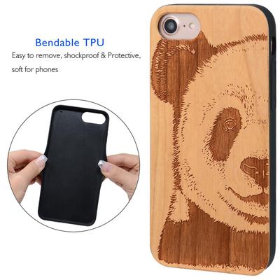 PANDA WOOD PHONE CASE OFFERS SCREEN PROTECTOR OR MAGNETIC CAR MOUNT
