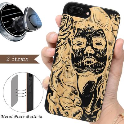 SUGAR SKULL LADY CASE OFFERS SCREEN PROTECTOR OR MAGNETIC CAR MOUNT