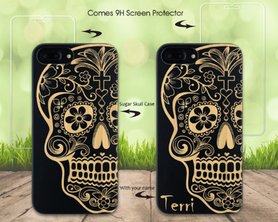SUGAR SKULL PHONE CASE OFFERS SCREEN PROTECTOR OR MAGNETIC CAR MOUNT