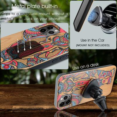 ELEPHANT COLOR WOOD CASE WITH NAME