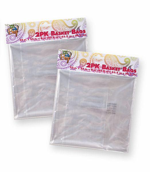 2 PACK CLEAR BASKET BAGS