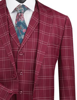 V2PD-1 Classic Glen Plaid 3 Pieces Suit