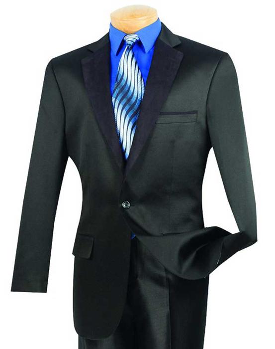 B-21 One-Button Formal Suit Black