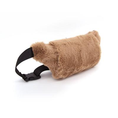Hand Warmer Pocket Solid Color Short Hair Faux Felt Fur Fanny Pack Bag