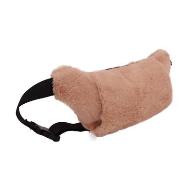 Hand Warmer Pocket Solid Color Short Hair Faux Felt Fur Fanny Pack Bag