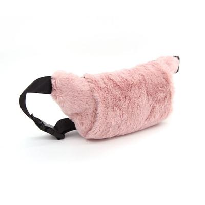 Hand Warmer Pocket Solid Color Short Hair Faux Felt Fur Fanny Pack Bag