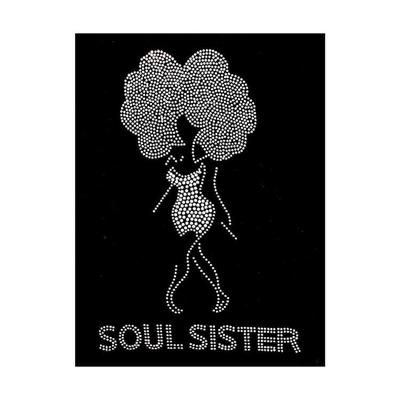 Full Body Deisgn, Soul Sister with Silver Chip and Brown Sugar with Gold Chip Rhinestone on Black Sleeve T-Shirts