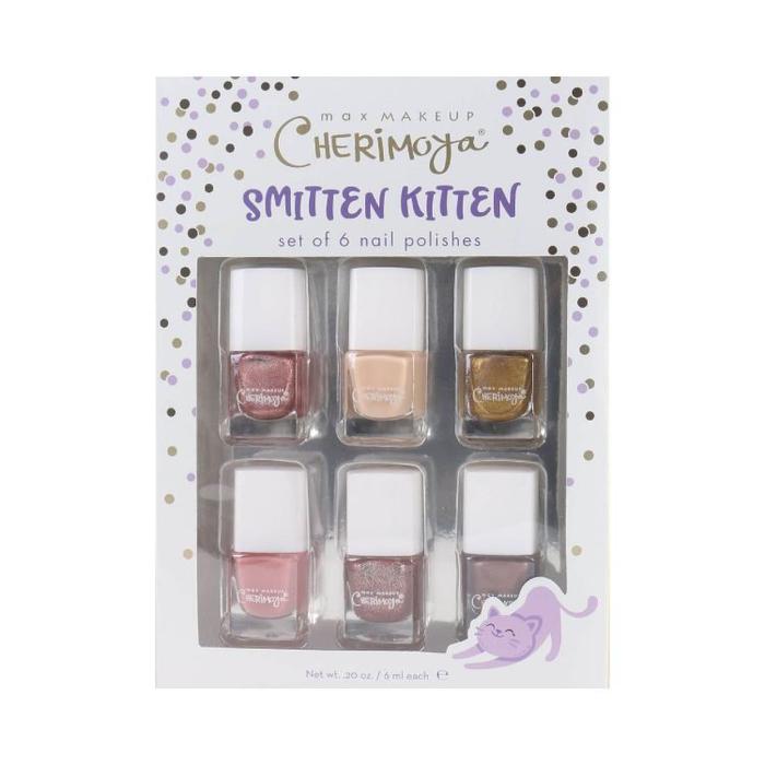 6 Enchanting Colors Smitten Kitten Long Lasting Nail Polishes. Max Makeup Cherimoya