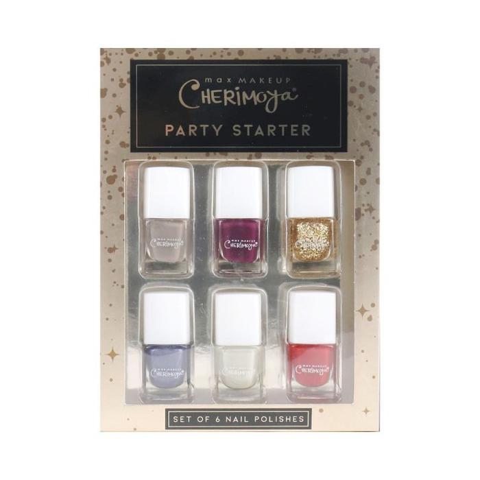 6 Enchanting Colors Party Starter Long Lasting Nail Polishes. Max Makeup Cherimoya